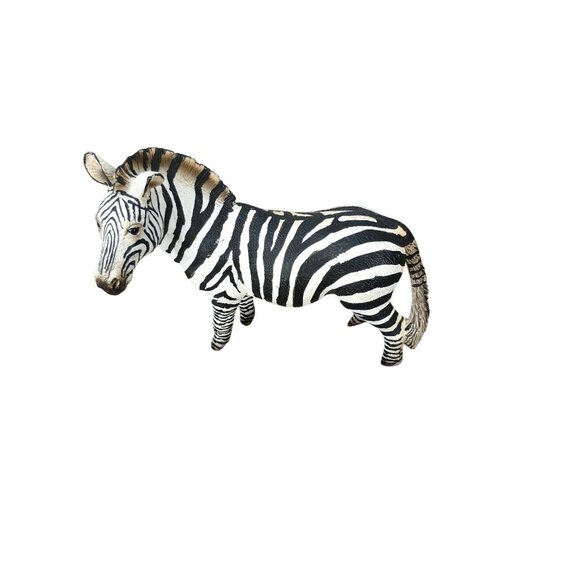 Schleich Zebra Figurine Realistic Animal Toy Collectible Black & White Hand-Pain - Picture 1 of 8